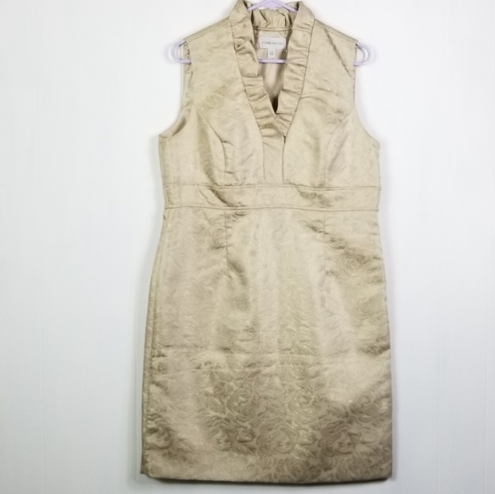 Ronni Nicole  gold holiday dress Sz 14